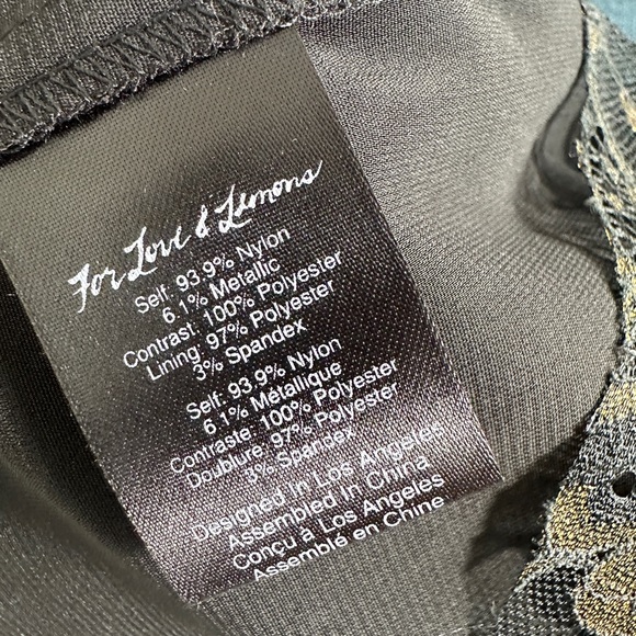 ๐ For Love and Lemons ๐ Black and Gold Size S Cocktail Dress NWT - Picture 8 of 9